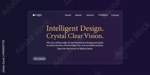 Modern Glassmorphism Website Landing Page Interface Design