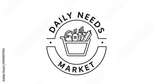 Daily Needs Market Logo with Basket.