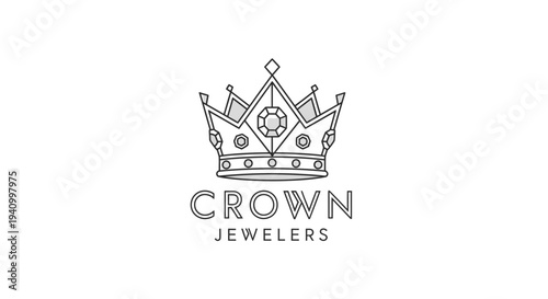 Crown Jewelers Logo Design Illustration.