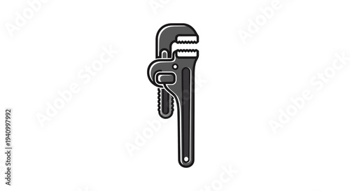 Adjustable Wrench Tool on White Background 1.