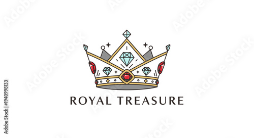 Royal Crown Logo with Precious Jewels.