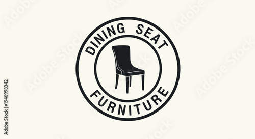 Black Dining Chair Logo Design Element.