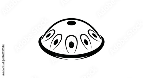 Hand Pan Drum Musical Instrument Illustration.