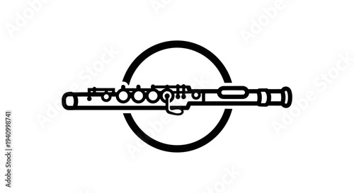 Simple black line drawing of flute.
