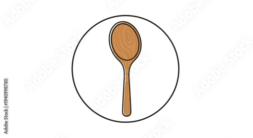 Golden Spoon Illustration on White Background.