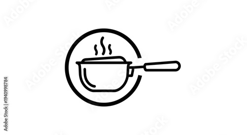 Simple Line Drawing of Frying Pan 1.