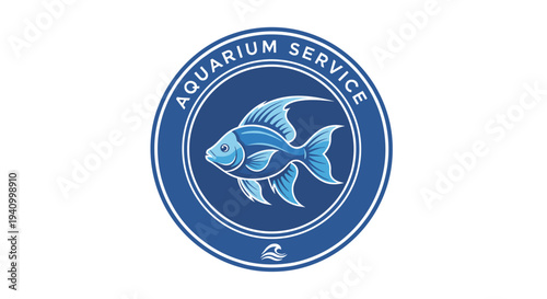 Blue Fish Logo Design for Aquarium.