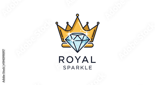 Royal Sparkle Logo with Diamond Crown.
