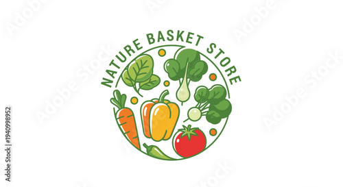 Colorful Vegetables in Circular Logo Design.
