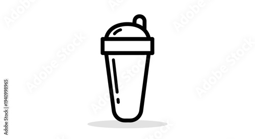 Simple Line Drawing of a Smoothie.