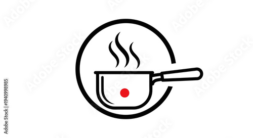 Simple Line Drawing of Frying Pan.