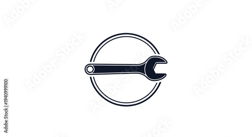 Wrench Tool Inside Circle Illustration.