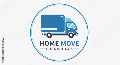 Blue Truck Logo for Home Move Furnishings.