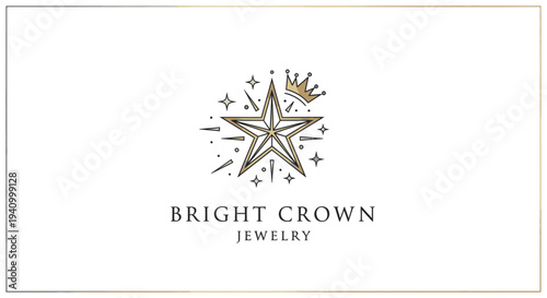 Bright Crown Jewelry Logo Design Element.