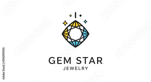 Colorful Diamond Gemstone Logo Design Element.