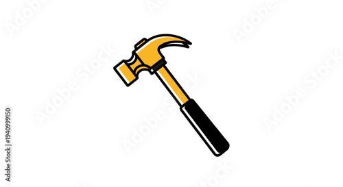 Claw Hammer Tool Illustration.