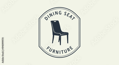 Simple black dining chair illustration design.