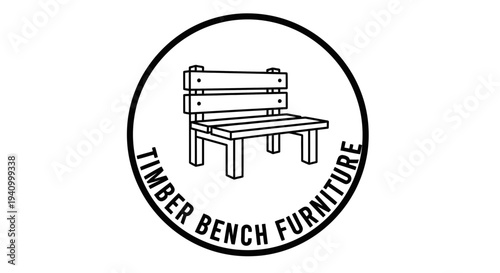 Timber Bench Furniture Logo Design Illustration 1.