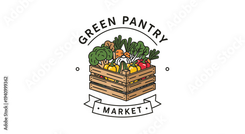 Crates of Fresh Fruits and Vegetables.