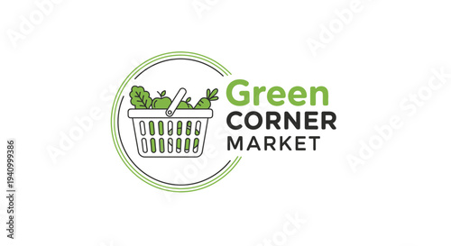 Green Corner Market Logo Design.