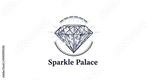 Diamond Jewel Illustration with Sparkle Palace Text.