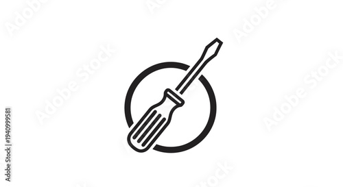 Simple Line Drawing of a Fork.