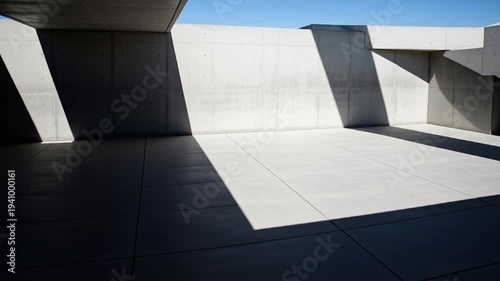 Modern Architecture with Geometric Shapes and Shadows.