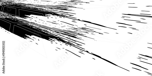 Tire tread marks, wheel textures, tire marks - car racing, motocross, drift, rally, off-road and others. Vector black isolated texture in grunge style with splashes.eps10