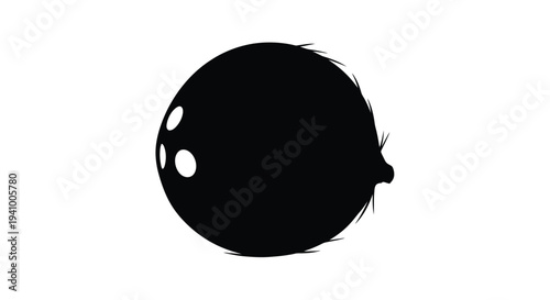 Silhouette of a bowling ball with finger holes isolated on white
