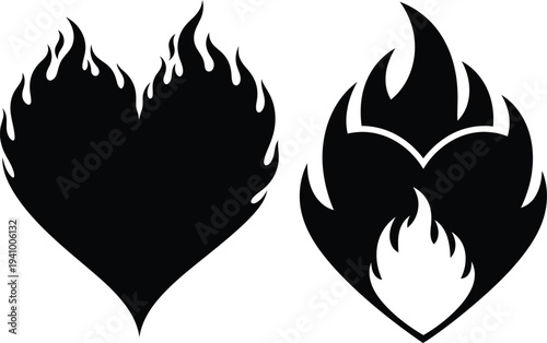 Memorial day tribute with flame heart symbol
