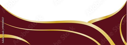 Elegant Gold Curved Border Design, Elegant Maroon Gold Curved Border