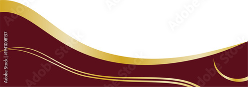 Elegant Gold Curved Border Design, Elegant Maroon Gold Curved Border