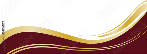 Elegant Gold Curved Border Design, Elegant Maroon Gold Curved Border