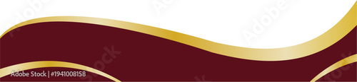 Elegant Gold Curved Border Design, Elegant Maroon Gold Curved Border