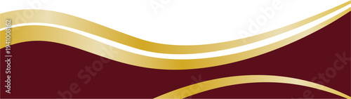 Elegant Gold Curved Border Design, Elegant Maroon Gold Curved Border