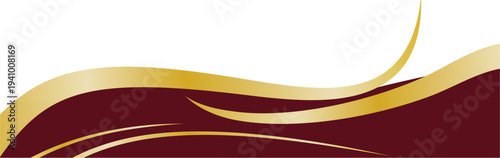 Elegant Gold Curved Border Design, Elegant Maroon Gold Curved Border