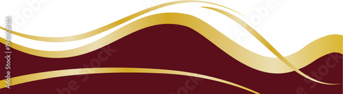 Elegant Gold Curved Border Design, Elegant Maroon Gold Curved Border