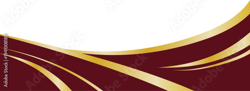 Elegant Gold Curved Border Design, Elegant Maroon Gold Curved Border
