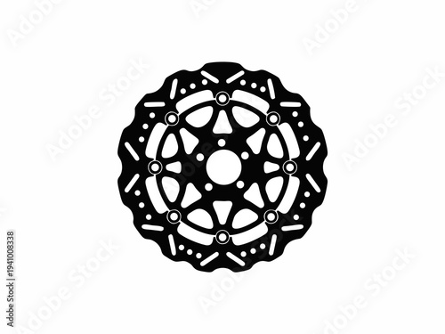 High Performance Wave Motorcycle Brake Disc Rotor Vector Illustration