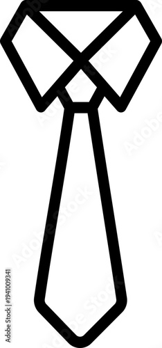 Black tie icon - outline