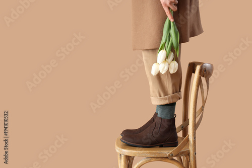 Man in stylish shoes with t...