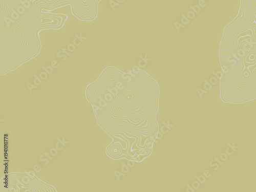 Yellow and white mountain contour lines. Abstract terrain map