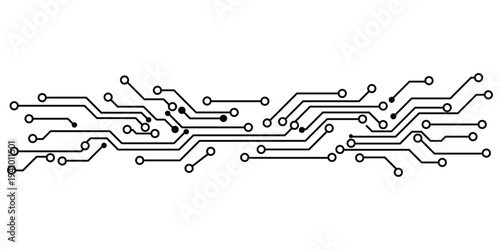 Abstract digital circuit board pattern with electronic lines and nodes vector illustration