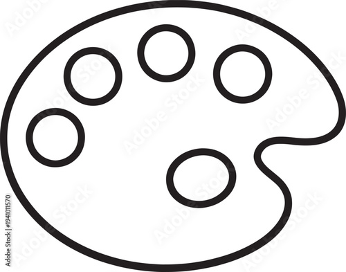 Simple illustration of a classic artist paint palette with holes  graphic resource