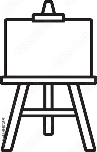 Blank white canvas on easel for art and painting  creative workspace