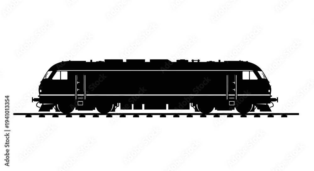 Fototapeta premium Modern train traveling on railway tracks