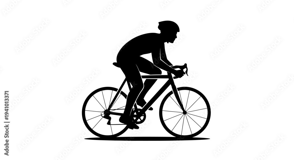 Naklejka premium Professional cyclist riding bicycle with focused expression
