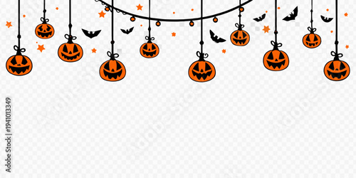 Halloween decorations featuring illuminated jack o lanterns and spooky bats