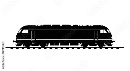 Modern train traveling on railway tracks