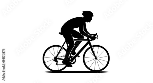 Professional cyclist riding bicycle with focused expression
